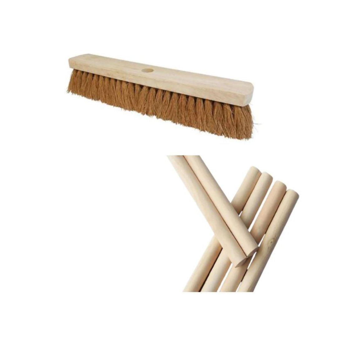 Coco Brush With Wooden Handle 18 Inch - Coco Fiber