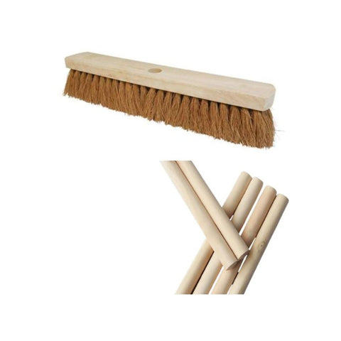 Coco Brush With Wooden Handle 24 Inch - Coco Fiber
