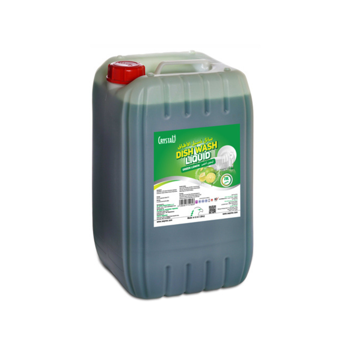 Crystal Dish Wash Liquid Green Lemon - 20 Ltr
