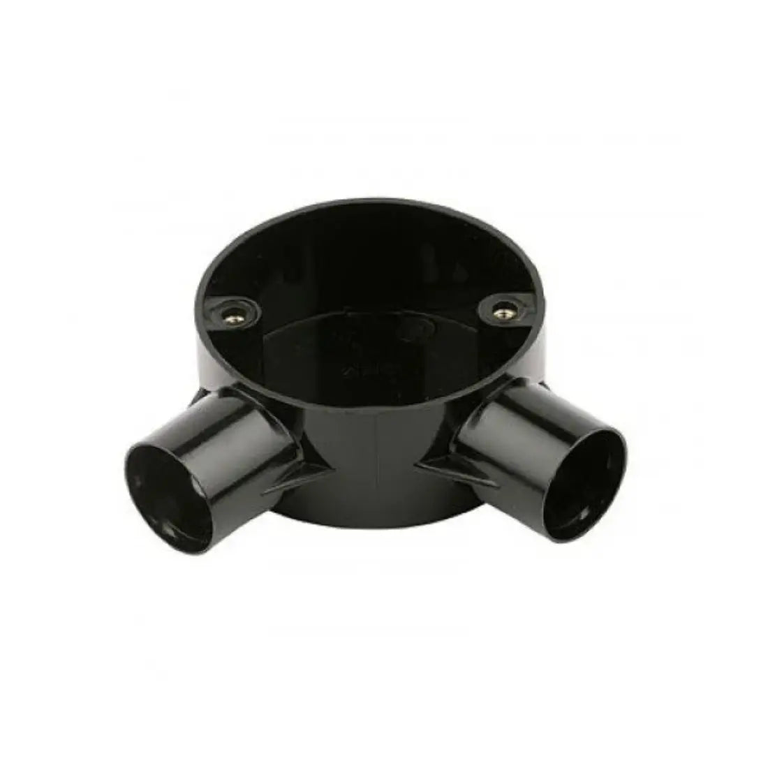 Decoduct Angle Two Way Circular Junction Box - Black
