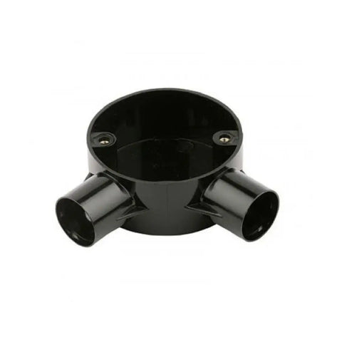 Decoduct Angle Two Way Circular Junction Box - Black