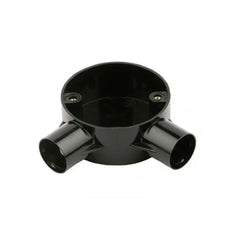 Decoduct Angle Two Way Circular Junction Box - Black - Slide 1
