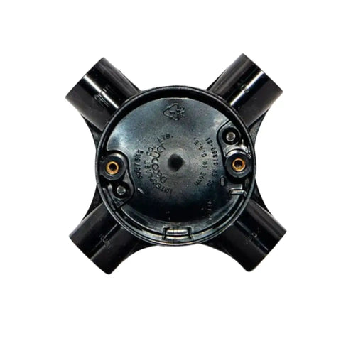 Decoduct Intersection Four Way Circular Junction Box - Black