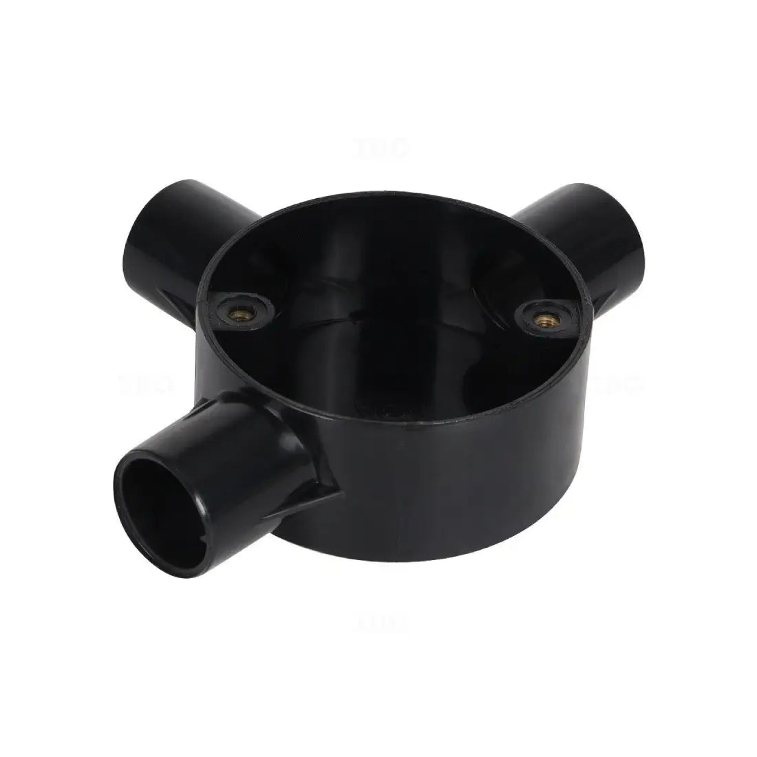 Decoduct Tee Three Way Circular Junction Box - Black