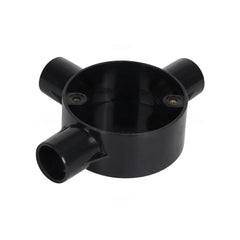 Decoduct Tee Three Way Circular Junction Box - Black - Slide 1