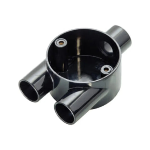 Decoduct Y Three Way Circular Junction Box - Black