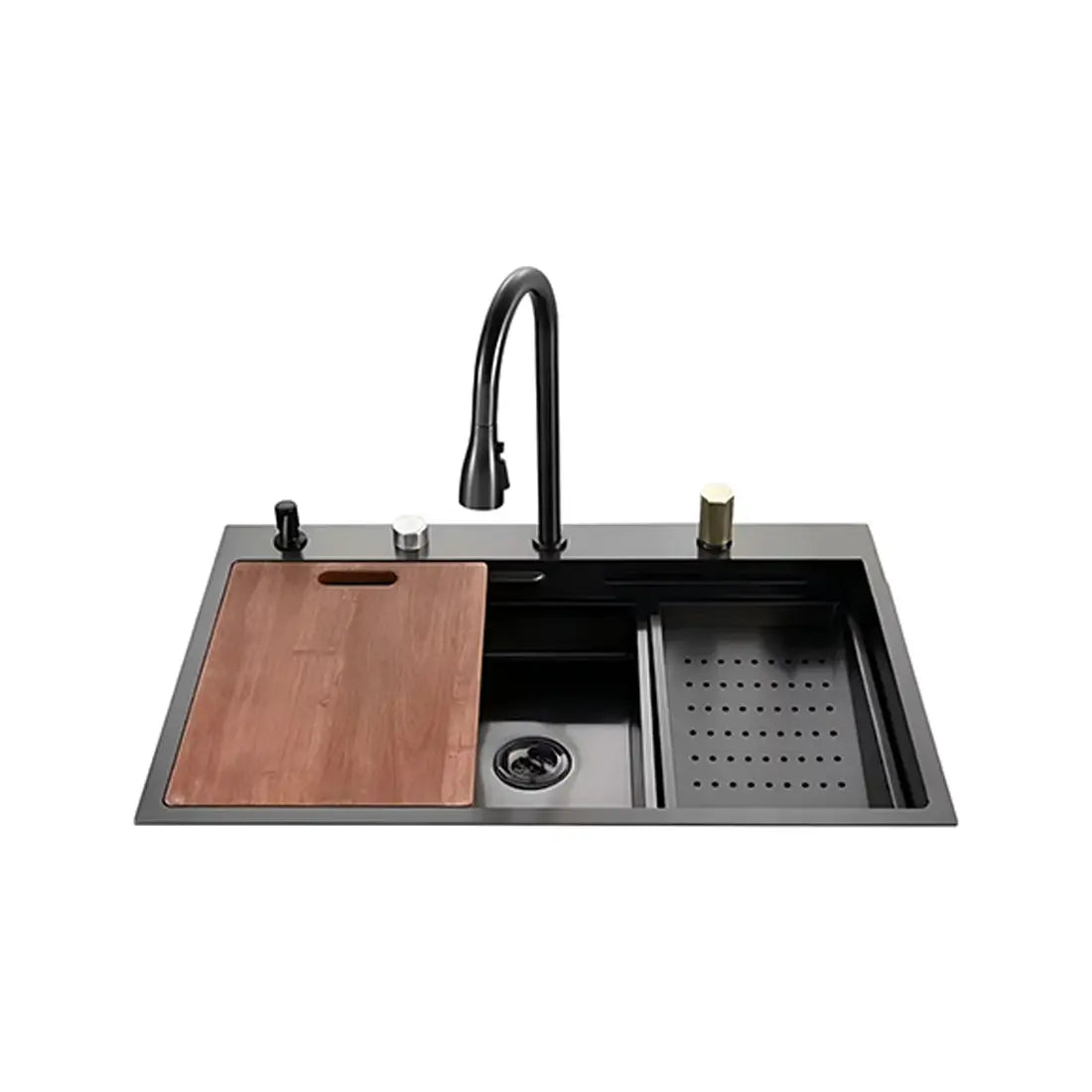 Euro Spring Stainless Steel Deep Kitchen Sink 750 X 450 X 250mm EDS-02 - Gun Gray