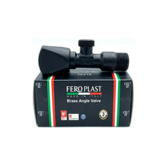 Feroplast Brass Angle Valve 1/2 Inch - Matt Black - Slide 2