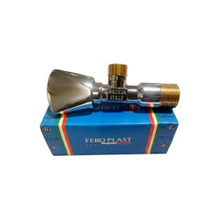 Feroplast Brass Angle Valve 1/2 x 3/8 Inch - Chrome - Slide 2