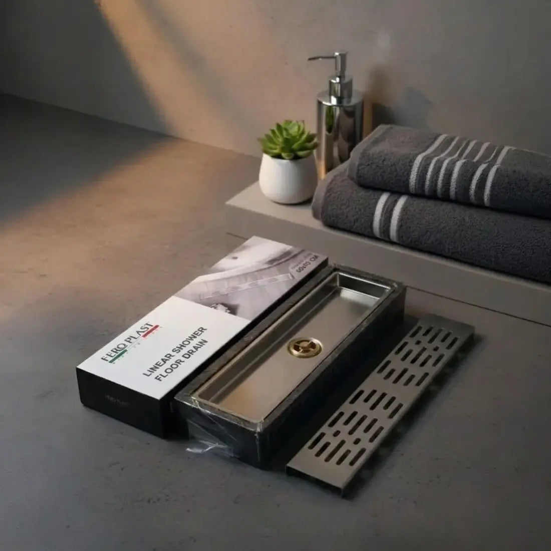Feroplast Floor Drain Long Shower Stainless Steel 60x10cm FP-G-111-6010