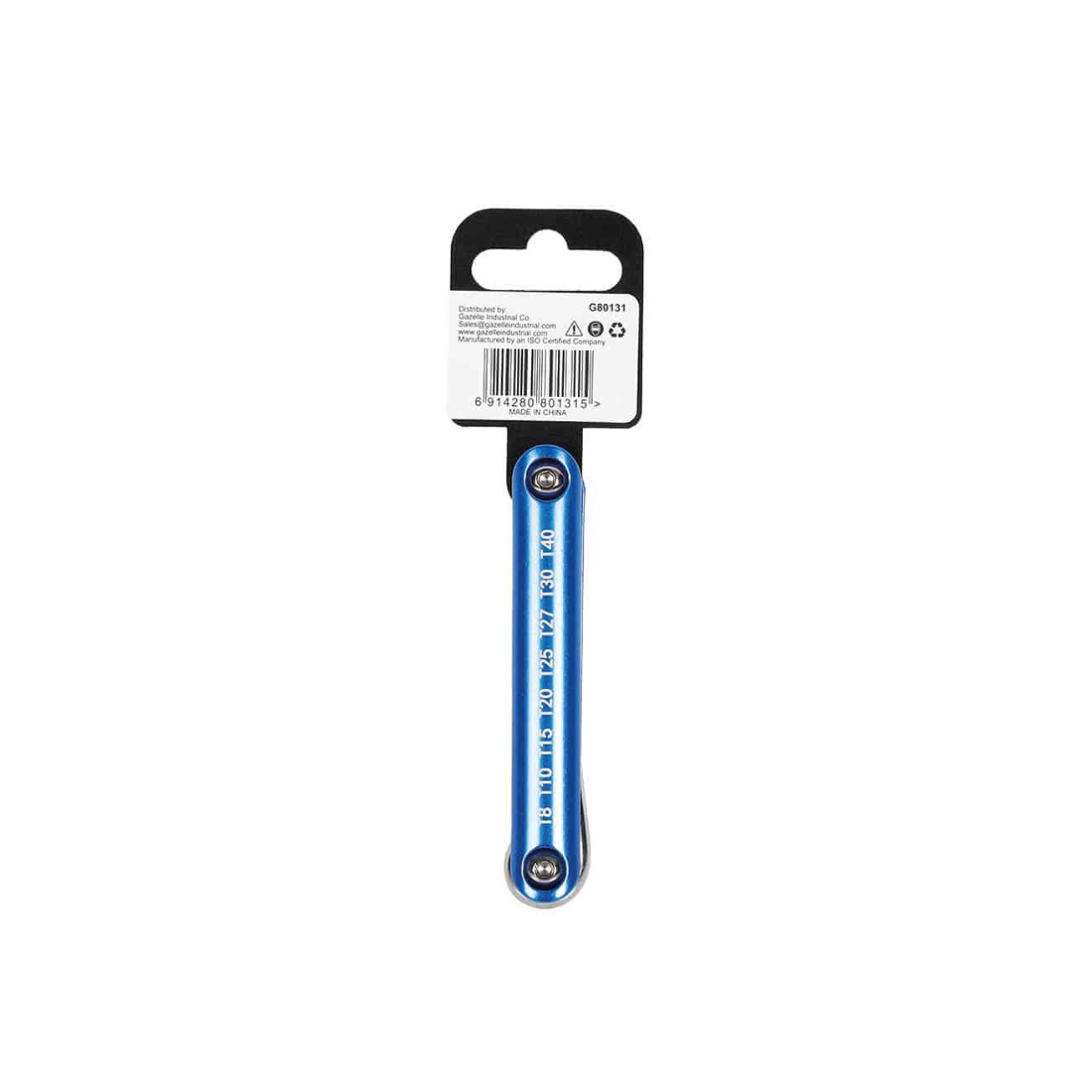 Gazelle Folding Torx Key Set 8 Pcs T9-T40 G80131