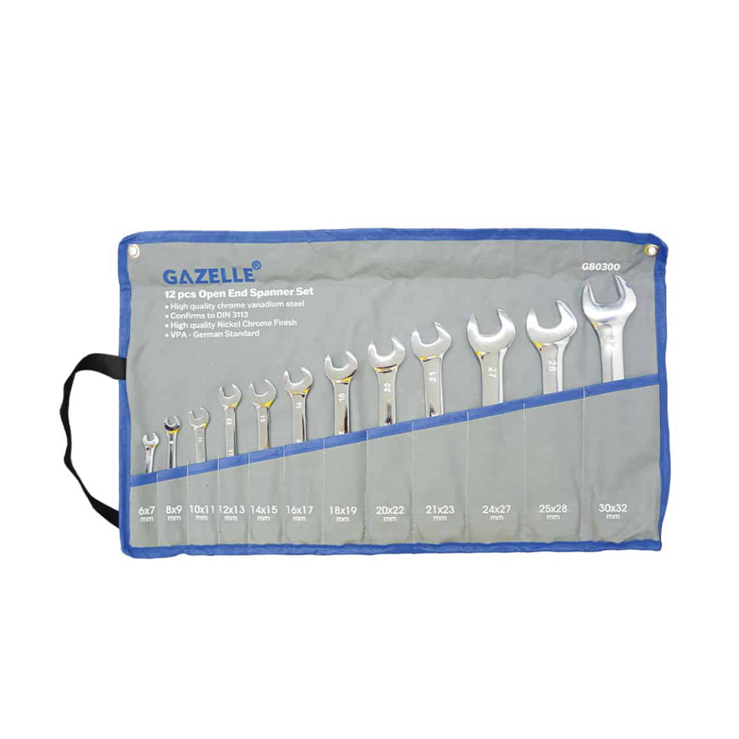 Gazelle Open-Ended Spanner Set 12 Piece 6-32mm G80300