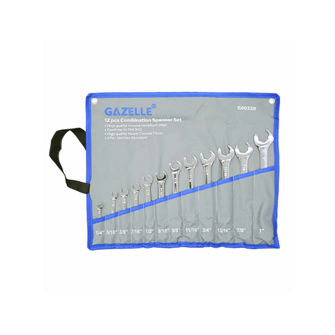 Gazelle Combination Spanner Set 12 Pieces 1/4-1 Inch G80328
