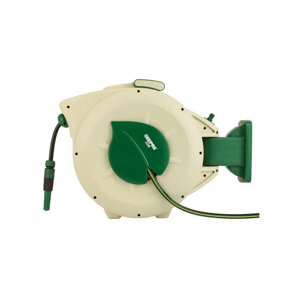 Geepas Auto Rewind Hose Reel 30m 1/2-Inch GWH59379