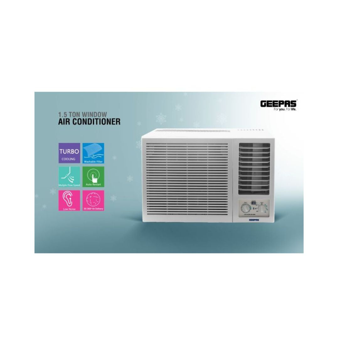 Geepas Window Air Conditioner 18000BTU 1.5 Ton GACW1878TCU