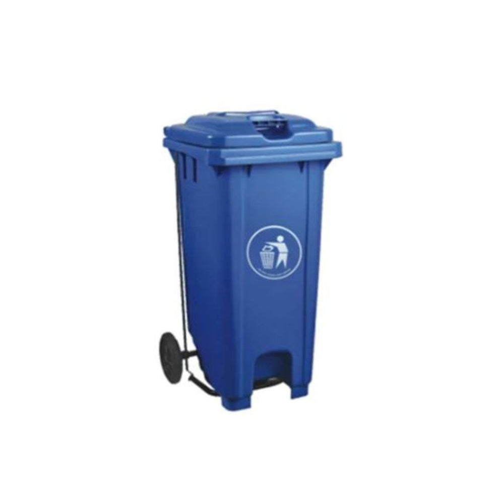 Hygiene System Garbage Bin With Wheel And Centre Pedal 120L