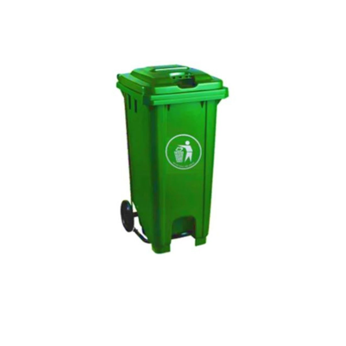 Hygiene System Garbage Bin with Wheel and Centre Pedal 120L
