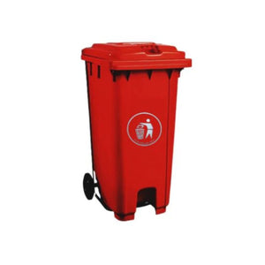 Hygiene System Garbage Bin With Wheel And Centre Pedal 120L