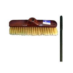 Hygiene System MV2000RB+MH Soft Broom With Metal Handle - Red, Brown & Beige