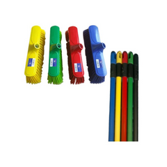 Hygiene System MV3000ANGLE+MH Soft Broom Angle With Metal Handle - Red, Yellow, Blue & Green - Slide 1
