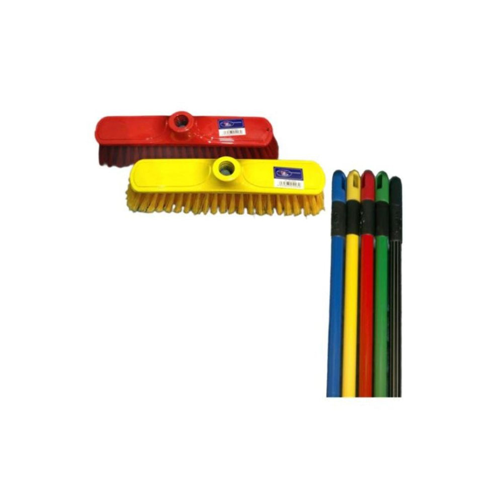 Hygiene System MV3000+MH Soft Broom With Metal Handle Red, Yellow, Blue & Green