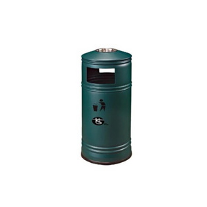 Hygiene System Outdoor Iron Ashtray Bin 33L - Beige & Green