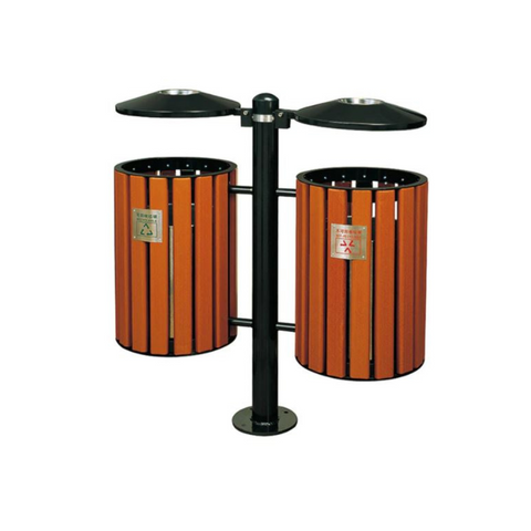 Hygiene System Outdoor Recycle Twin Bin With Ashtray