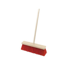 Hygiene System SB18+CJ999 Street Broom With Wooden Handle 18Inch - Red - Slide 1