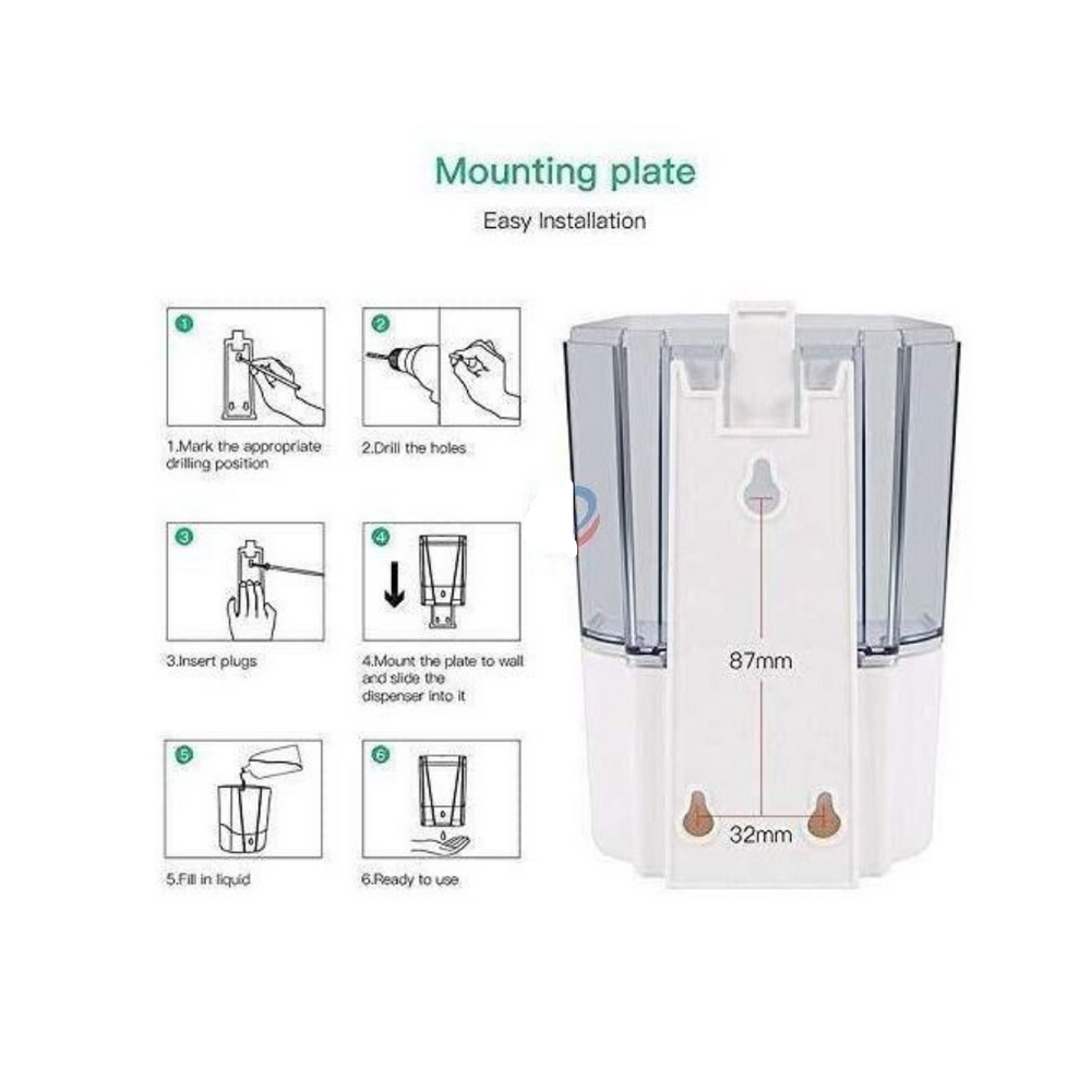 Hygiene System SPHS600 Wall Mount Automatic Hand Soap Liquid Dispenser 600ml White