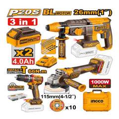 Ingco Tools Cordless 3 pcs Combo Kit COSLI241198 - Slide 1