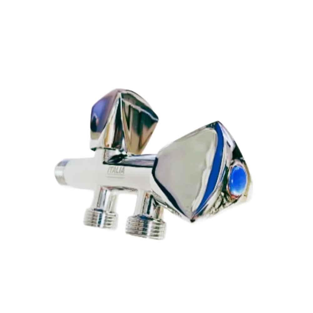 Italia Heavy Duty Two-Way Long Body Angle Valve IT-8282 Silver