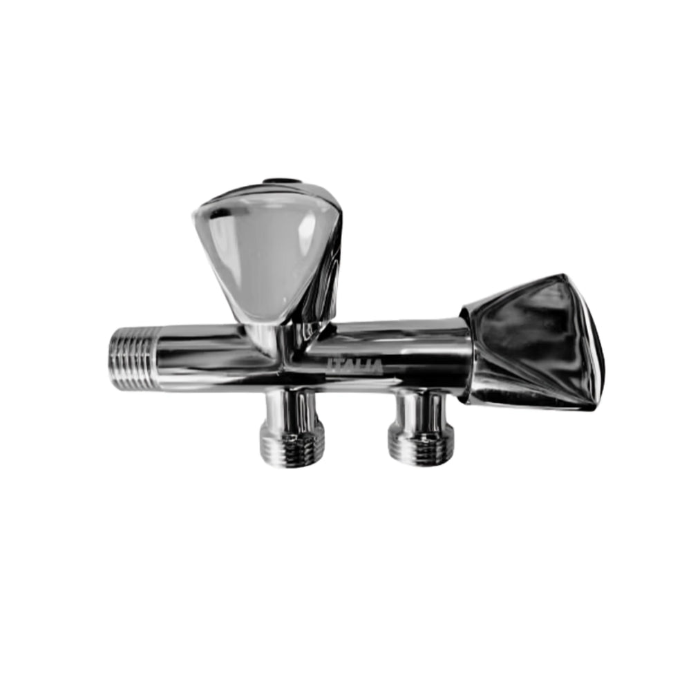 Italia Heavy Duty Two-Way Long Body Angle Valve IT-8282 Silver