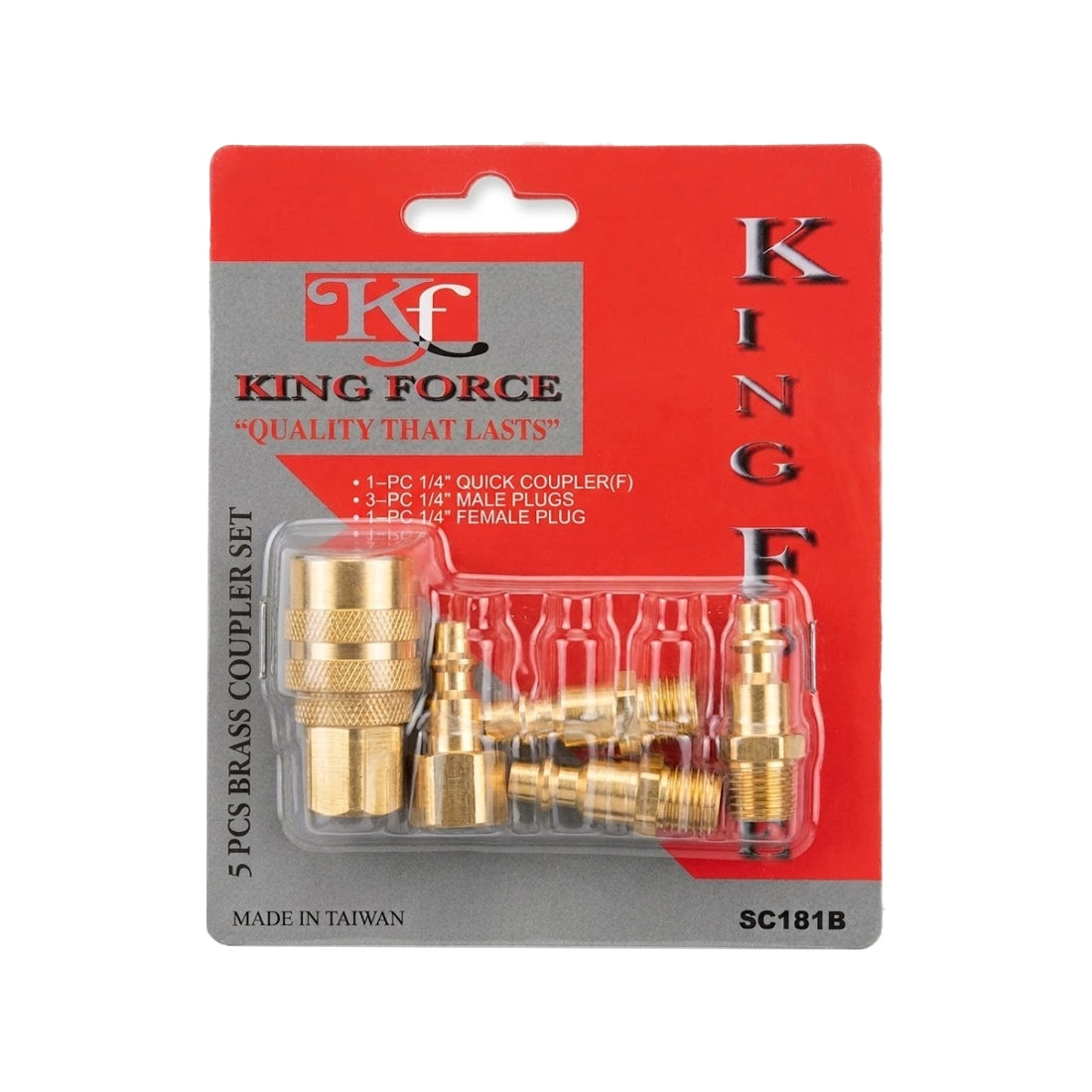 King Force 5 Pcs Brass Coupler Set SC181B