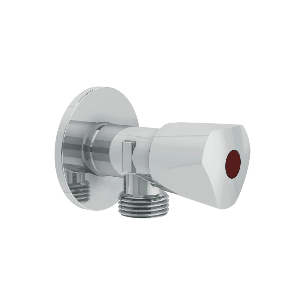 Kludi Rak Brass Angle Valve Quarter Turn Short Tread 1/2 inch x 1/2 inch RAK33001 Chrome