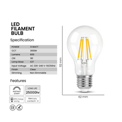 Pixelights LED Filament Bulb 6W E27 - Warm White - Slide 2