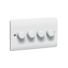 Legrand Synergy White 4 Gang 2 Way Rotary Dimmer 400W 100/240V 50/60Hz 730049 - Slide 1