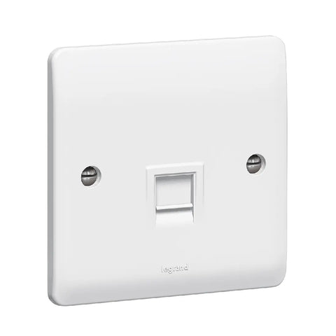 Legrand Synergy White Single RJ45 CAT 6 Data Socket 730056