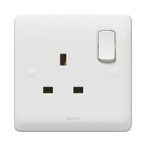 Legrand Synergy White 1 Gang Double Pole Socket Outlet with Indicator 13A 250V 730061