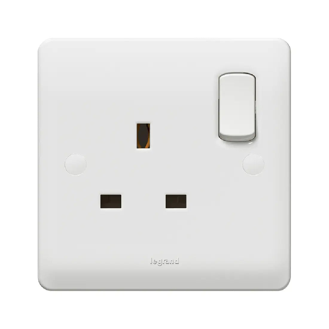 Legrand Synergy White 1 Gang Double Pole Socket Outlet for Standard E Applications 13A 250V 730064