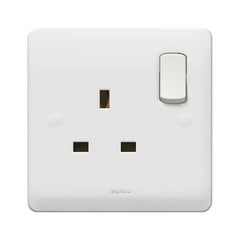 Legrand Synergy White 1 Gang Double Pole Socket Outlet for Standard E Applications 13A 250V 730064 - Slide 1