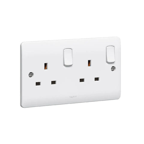 Legrand Synergy White 2 Gang Double Pole Socket Outlet 13A 250V 730070