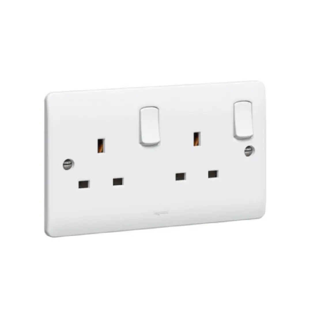 Legrand Synergy White 2 Gang Double Pole Socket Outlet with Indicator 13A 250V 730071