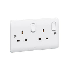 Legrand Synergy White 2 Gang Double Pole Socket Outlet with Indicator 13A 250V 730071 - Slide 1