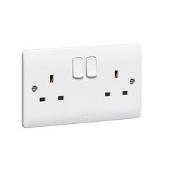 Legrand Synergy White 2 Gang Switched Socket Outlet 13A 250V 730076 - Slide 1