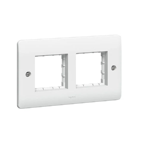 Legrand Synergy White 2 Gang 4 Mosaic Modules Carrier Plate 730094
