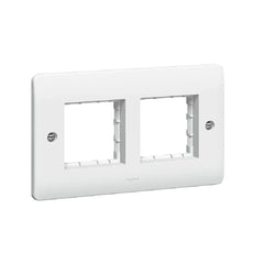 Legrand Synergy White 2 Gang 4 Mosaic Modules Carrier Plate 730094 - Slide 1