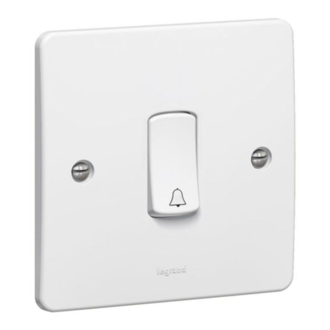 Legrand Synergy White 1 Gang 2 Way Single Push Switch with Bell Symbol 10AX 250V 730107