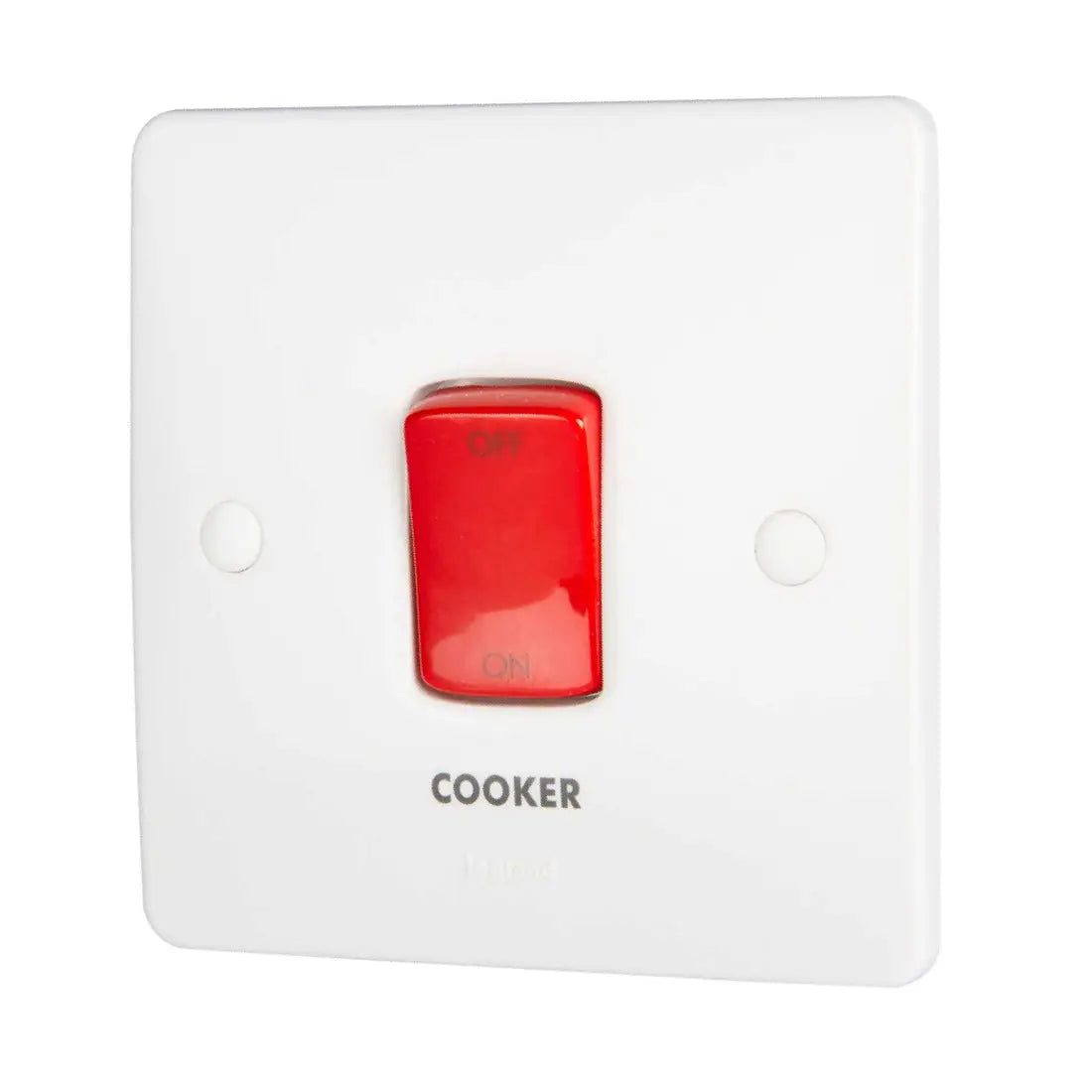 Legrand Synergy White Double Pole Red Rocker Switch 45A 250V 730122