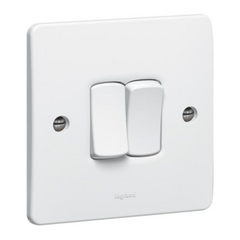 Legrand Synergy White 2 Gang 2 Way Single Pole Switch 20AX 250V 730132 - Slide 1