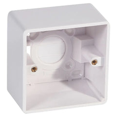 Legrand Synergy White 1 Gang Surface Mounting Box Plastic 50 mm Deep with Cable Grip 736407 - Slide 1